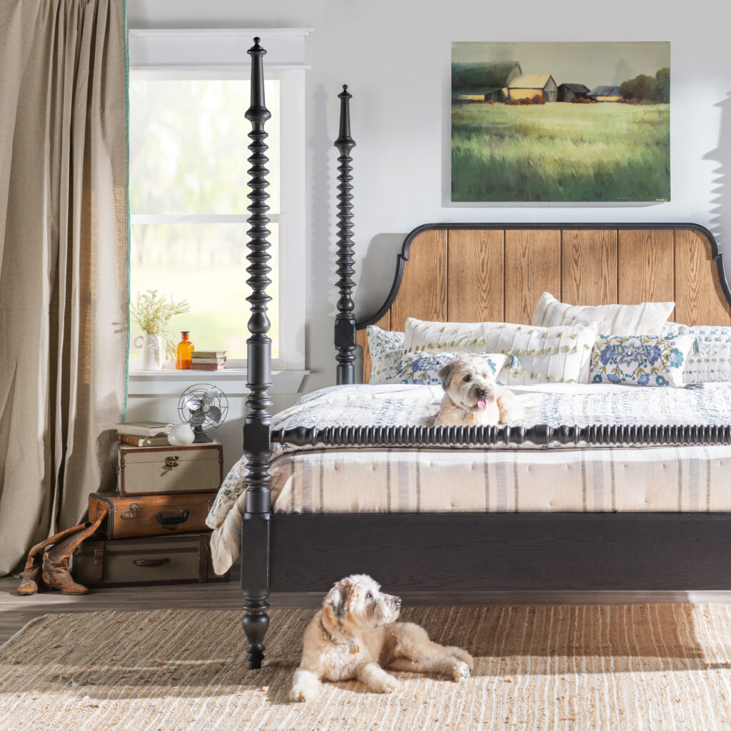 Country Living Vintage Market Collection bedroom set with dog