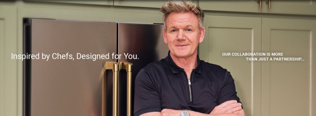 Gordon Ramsay posing in a kitchen