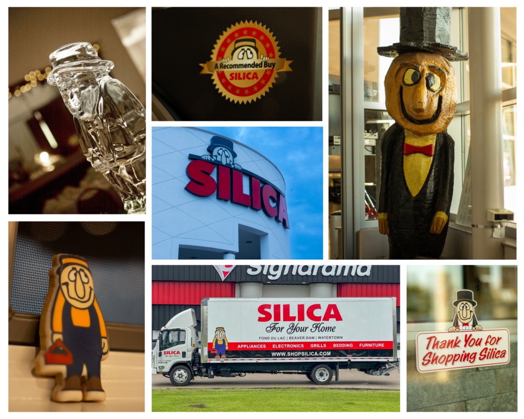 Collage of Silica For Your Home's mascot "Smedley"